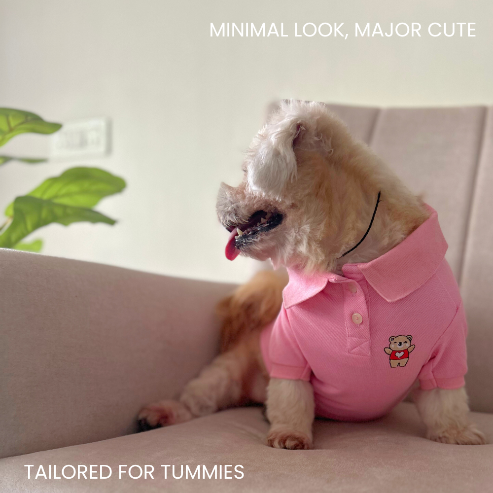 Barely Bougie Polo T-Shirt - Baby Pink
