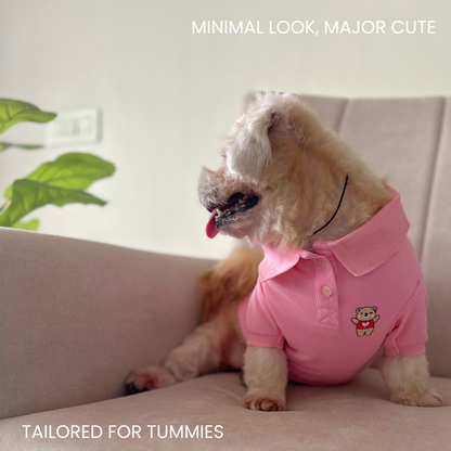 Barely Bougie Polo T-Shirt - Baby Pink