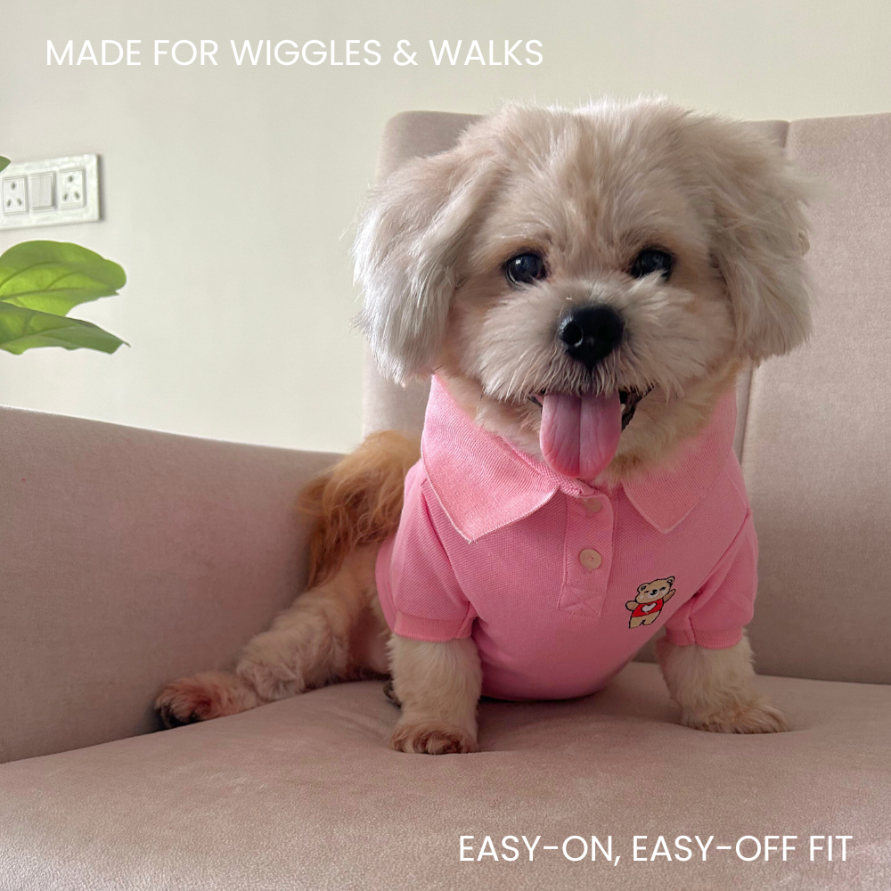 Barely Bougie Polo T-Shirt - Baby Pink