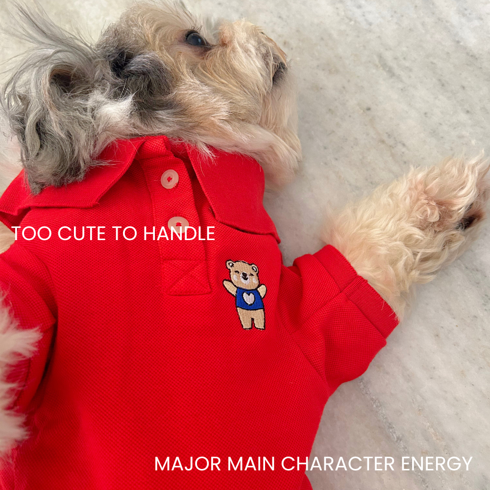 Barely Bougie Polo T-Shirt - Red