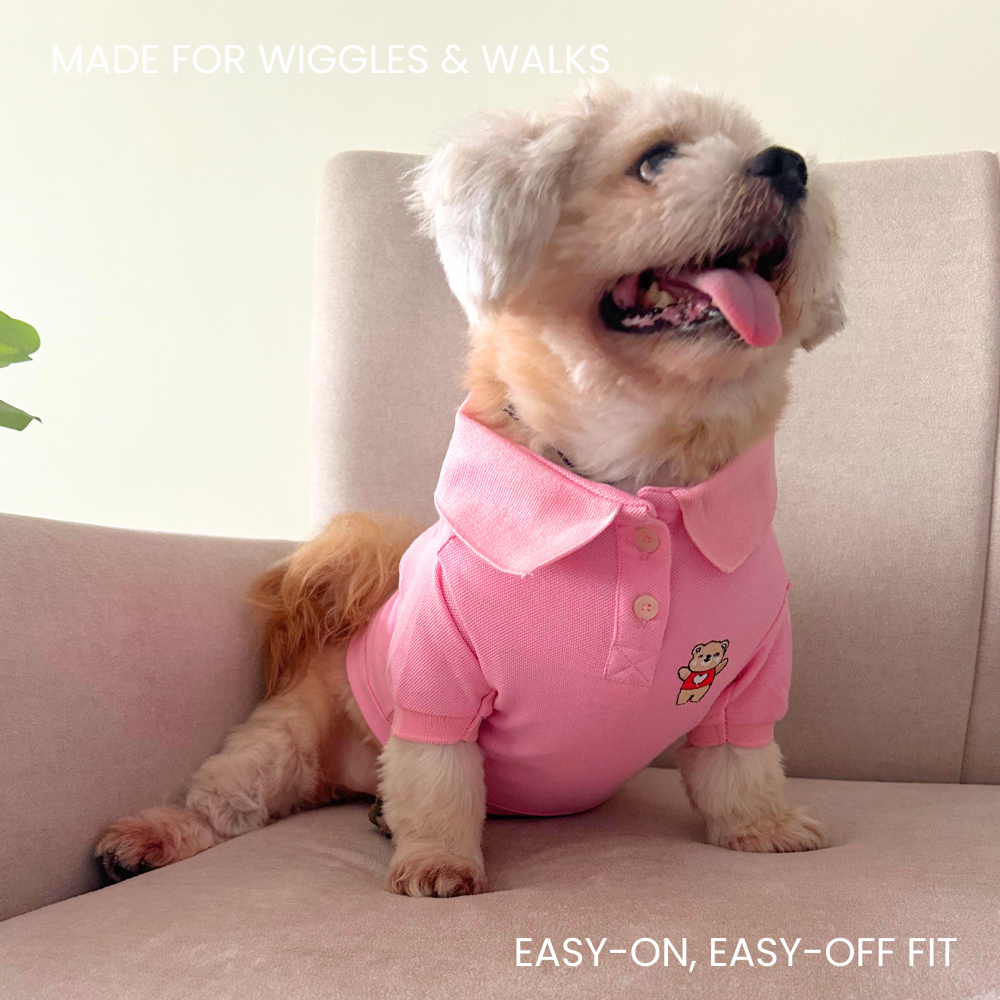 Barely Bougie Polo T-Shirt - Baby Pink