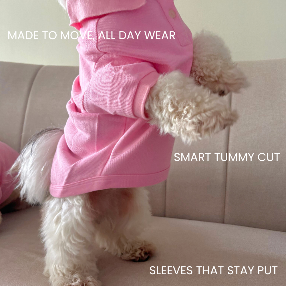 Barely Bougie Polo T-Shirt - Baby Pink