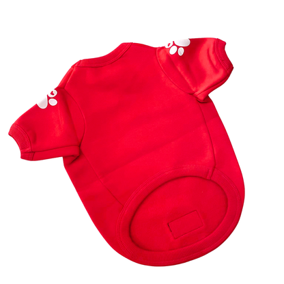 Snow Cute Dog Fleece sweatshirt ( Red )